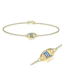 Gold Plated Scorpio Silver Bracelet BRS-148-GP